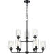 Moven 9 Light 28 inch Matte Black Chandelier Ceiling Light